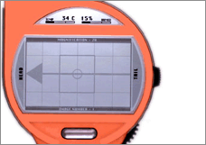 Interface for aligning the pest/ Also shows the thermometer to measure soil temperature.